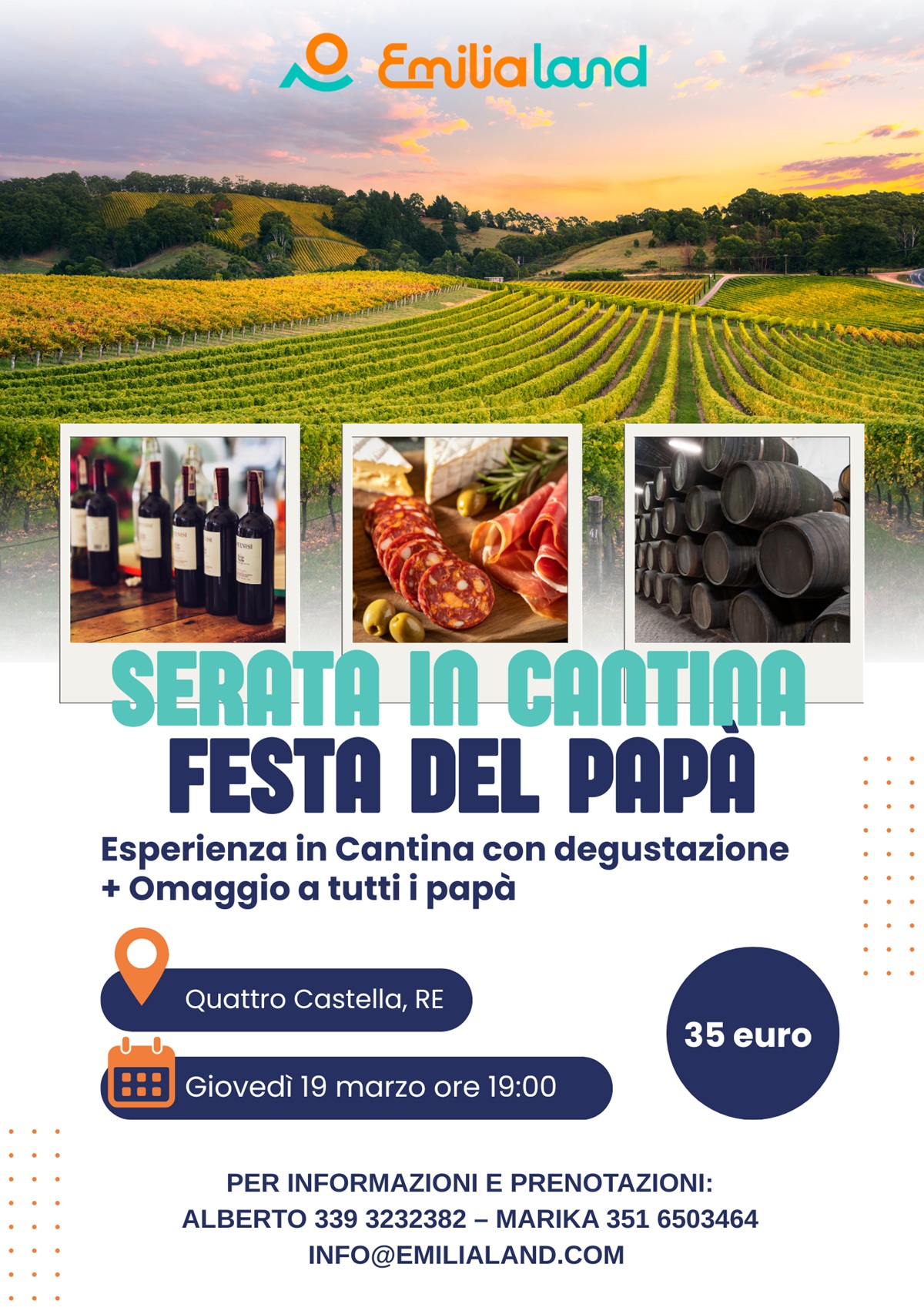 Festa del papà marzo 2026_serata in cantina Emilialand - ph. Marika Mantovani