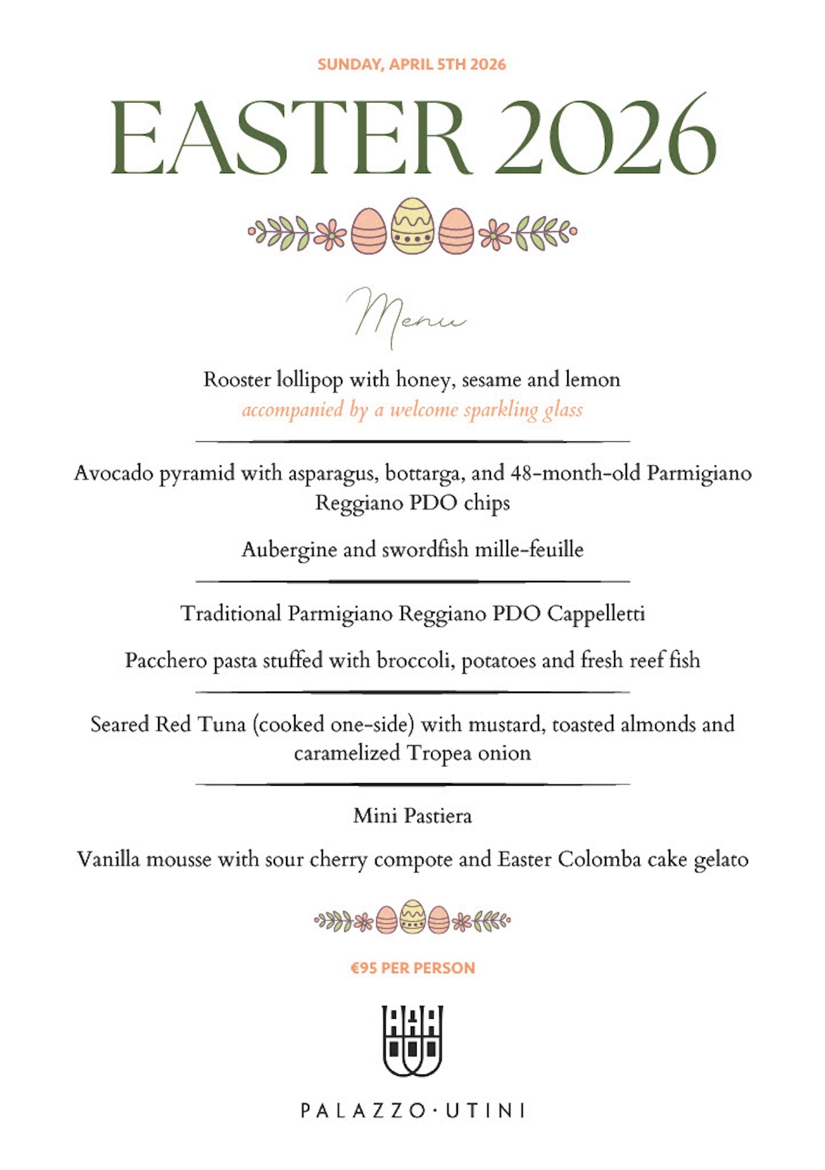 Locandina Pasqua pranzo a Palazzo Utini eng