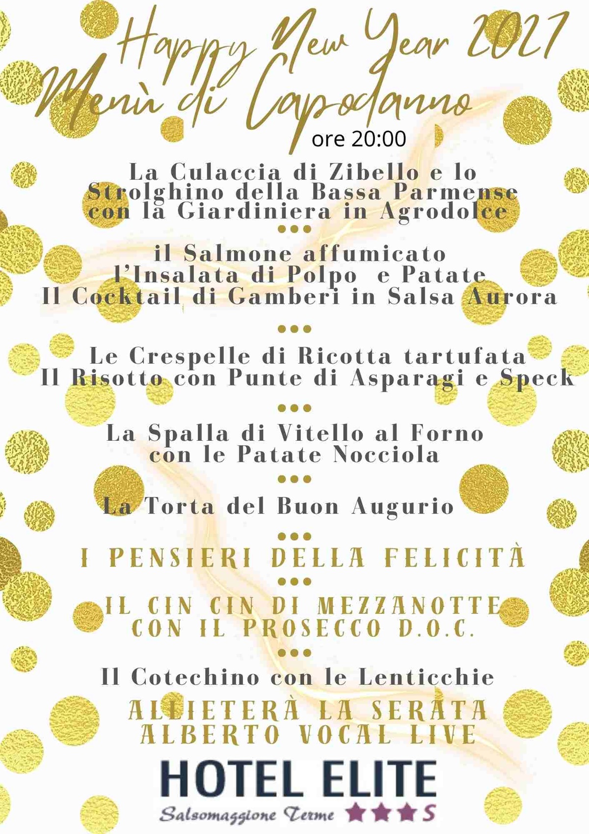 menù capodanno tavolo Elite
